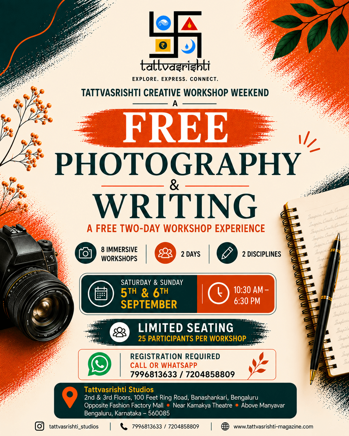 Tattvasrishti Free Creative Weekend Workshops